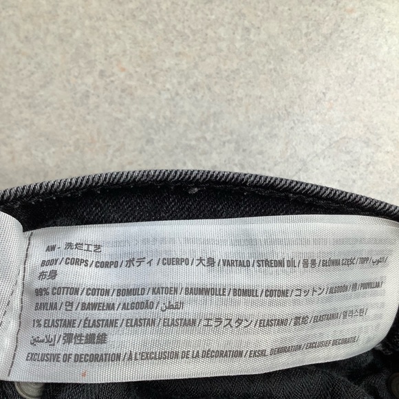 A&F Skinny High Rise Vent Hem 28 Short Washed Black Front Seam - Picture 5 of 8